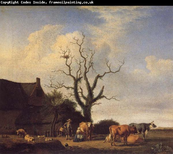 VELDE, Adriaen van de A Farm with a Dead Tree